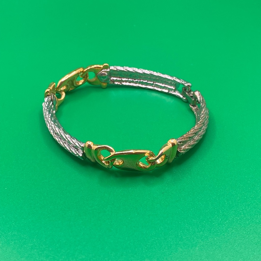 Paolo Gucci two tone cable bracelet.